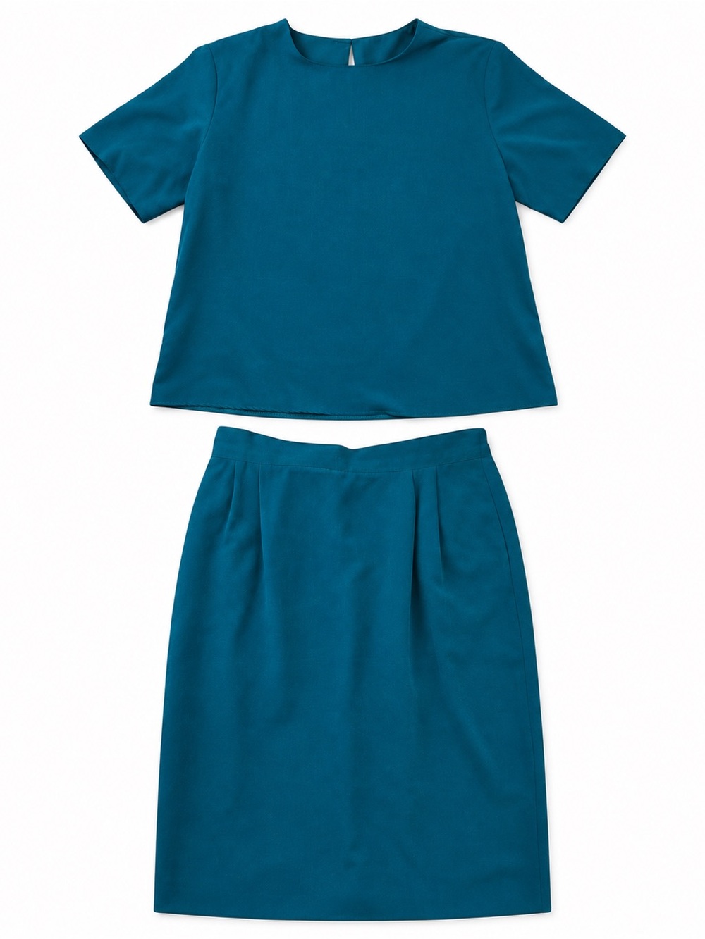 City Girl- Two-Piece Skirt Set - Short Sleeve Top & Pencil Skirt